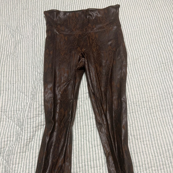 Spanx brown leggings python print - Picture 1 of 3